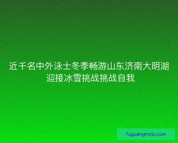 近千名中外泳士冬季畅游山东济南大明湖 迎接冰雪挑战挑战自我 近千名中外泳士冬季畅游山东济南大明湖 迎接冰雪挑战挑战自我